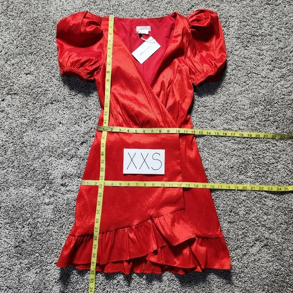 NEW Lovers + Friends Red "Ella" Mini Wrap Dress - Picture 8 of 16